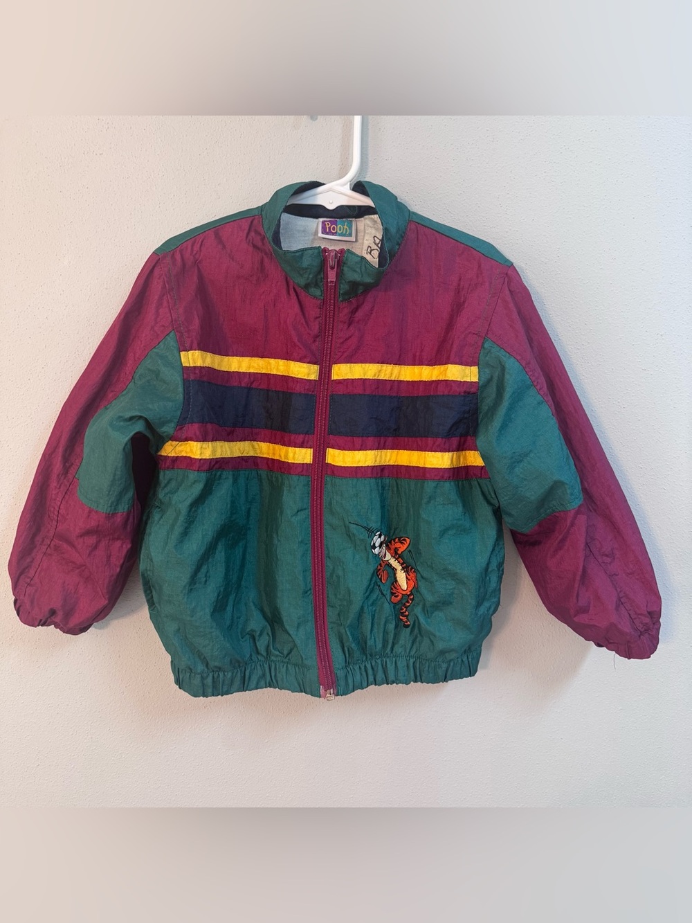 Vintage Y2K Winnie The Pooh Tigger Soccer Ball Track Jacket Colorblock size 3T